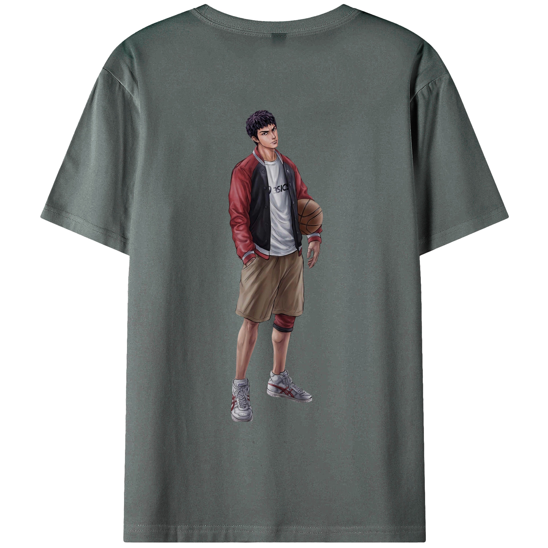 （画像用） SLAM DUNK／スラムダンク 綿100％ メンズ半袖Tシャツ（バックプリント） 通気性